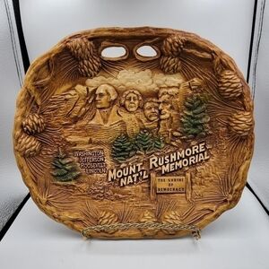 Vintage Mount Rushmore Tourist Tray Wall Hanging Americana Travel